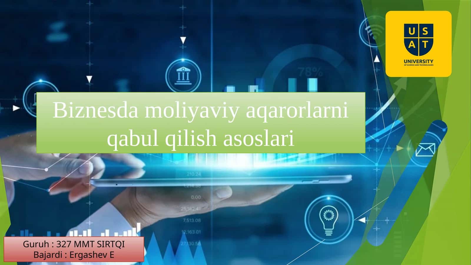MOLIYAVIY QARORLAR QABUL QILISH ASOSLARI 1