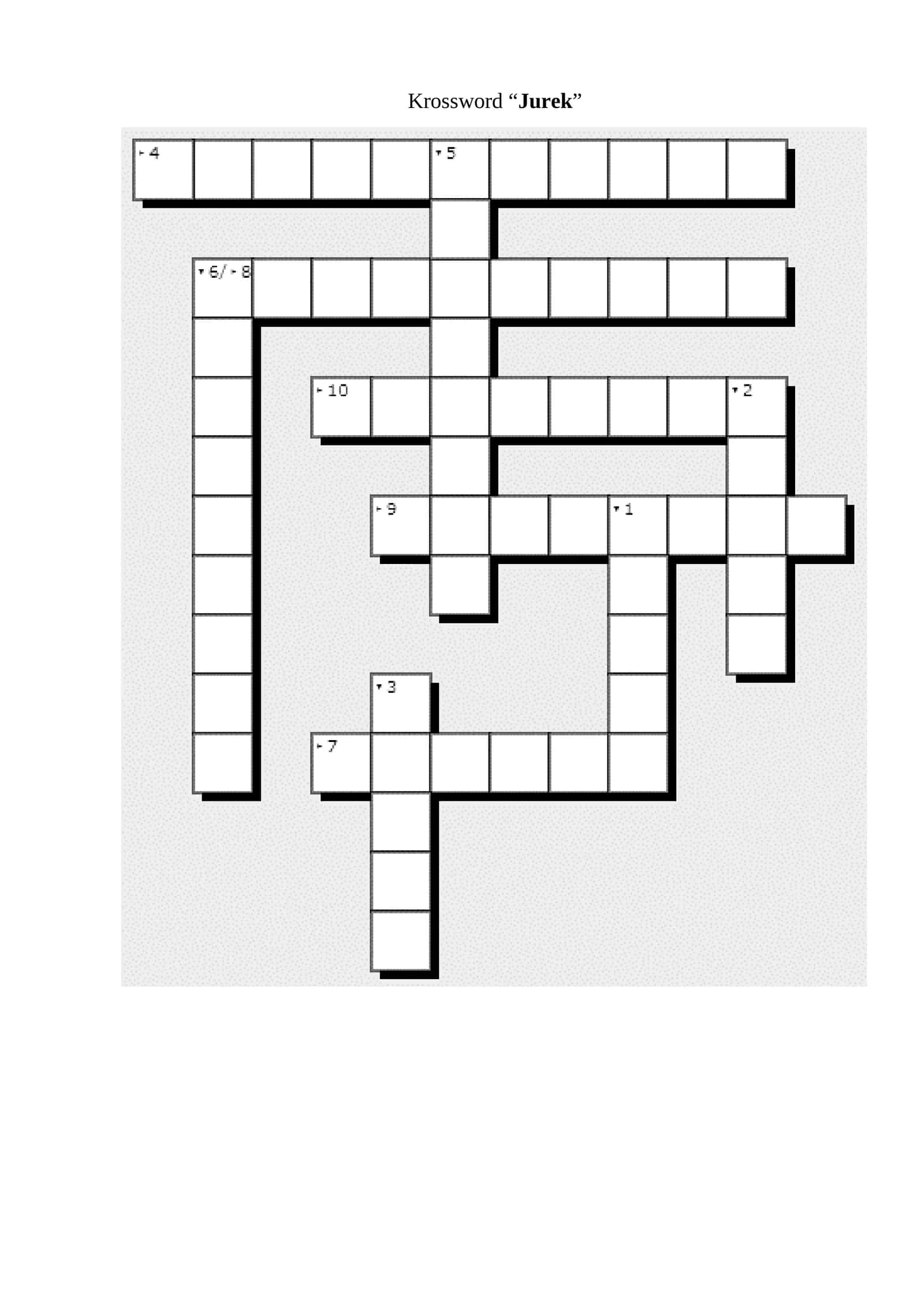 Krossword “Jurek” 1