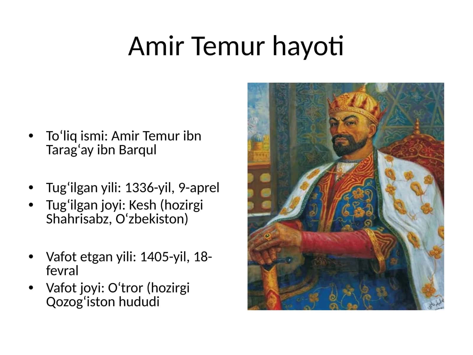 Amir Temur hayoti 1