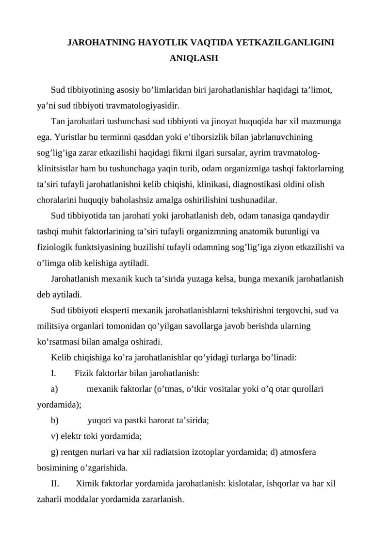 Sud tibbiyoti jarohatlari 1