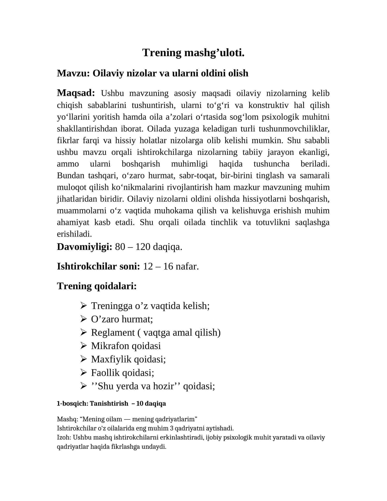 Oilaviy nizolar va ularni oldini olish 1