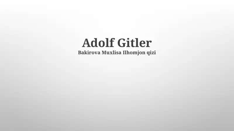 Adolf Gitler 1