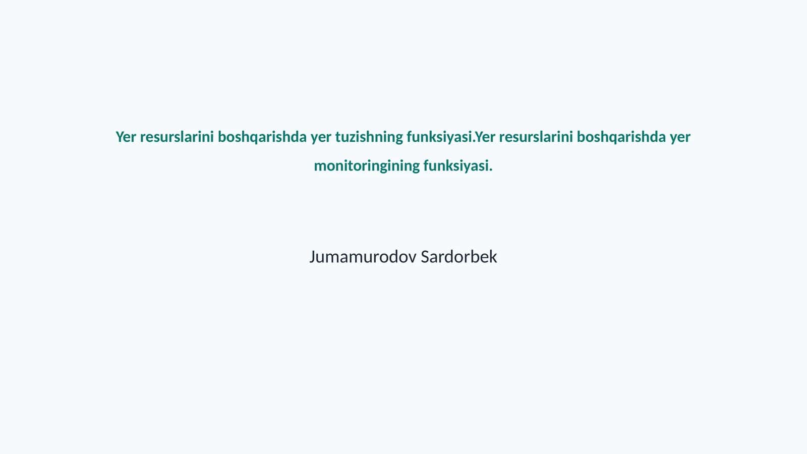 Yer Resurslarini Boshqarish 1