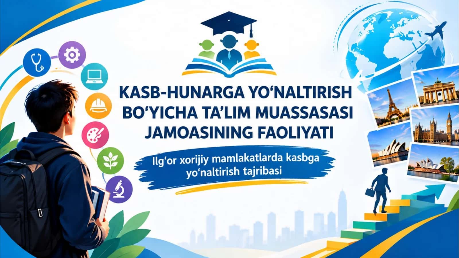 Kasb-hunarga yo‘naltirish bo‘yicha ta’lim muassasasi jamoasining faoliyati. Ilg‘or xorijiy mamlakatlarda kasbga yo‘naltirish tajribasi 1