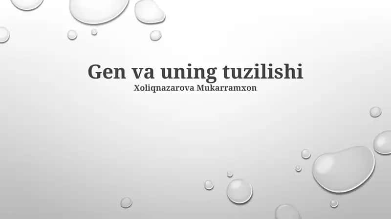 Gen va uning tuzilishi 1