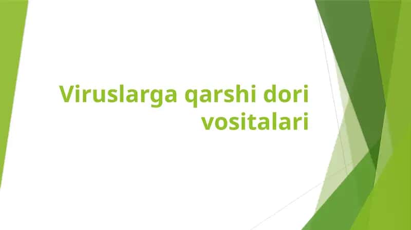 Viruslarga qarshi dori vositalari 1
