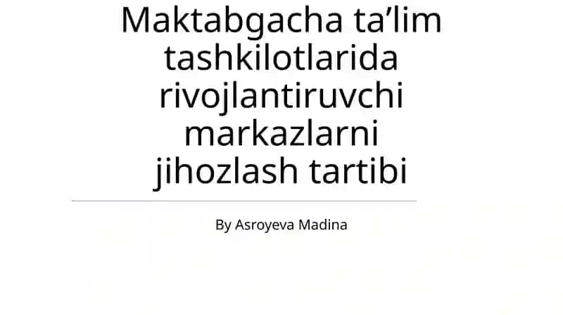 Rivojlanish Markazi Dizayni va Joylashuvi