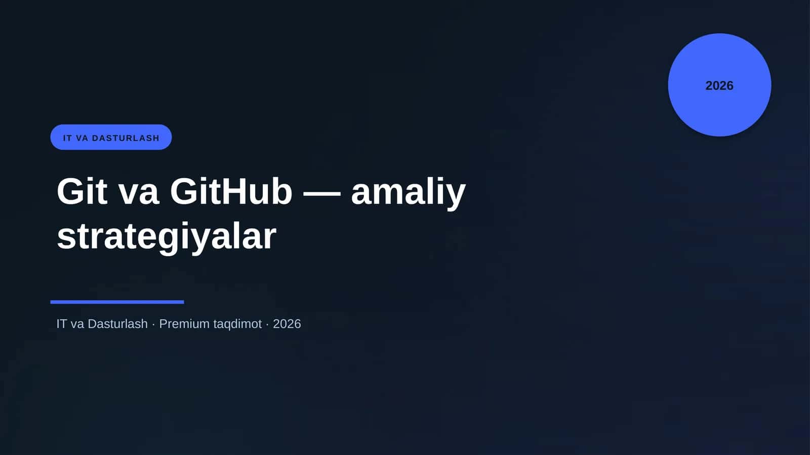 Git va GitHub — amaliy strategiyalar 1