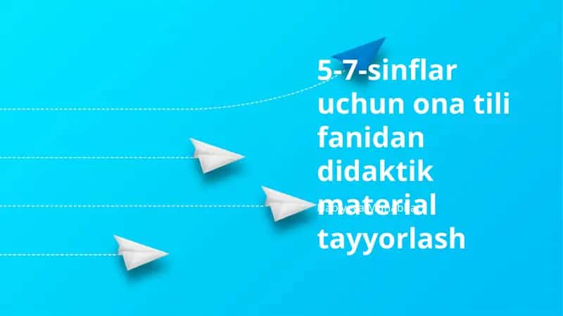 Ona tili fanidan didaktik materiallar 1