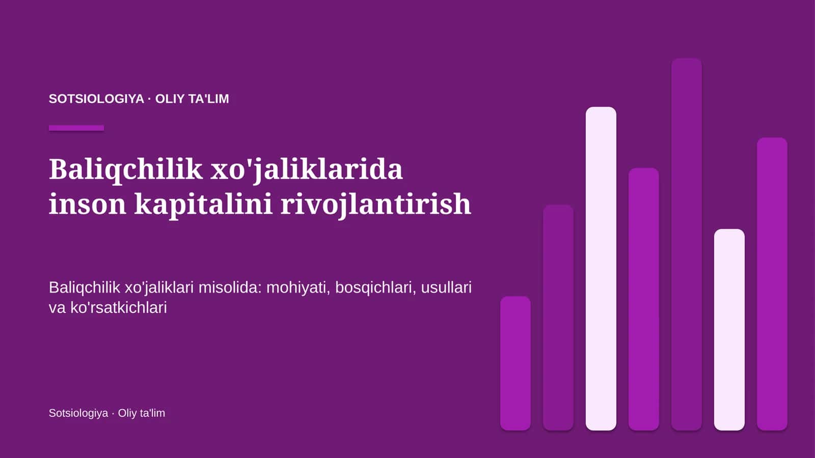 Baliqchilik xo'jaliklarida inson kapitalini rivojlantirish 1