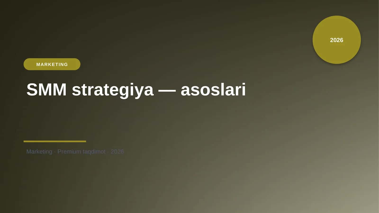 SMM strategiya — asoslari 1