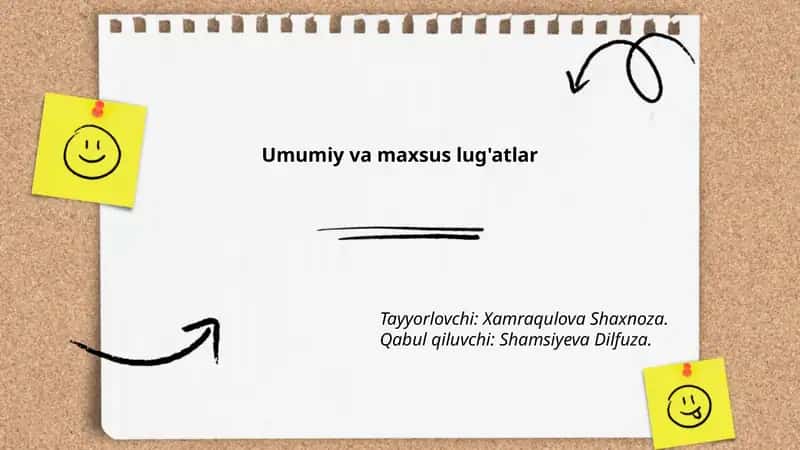 Umumiy va maxsus lug'atlar 1