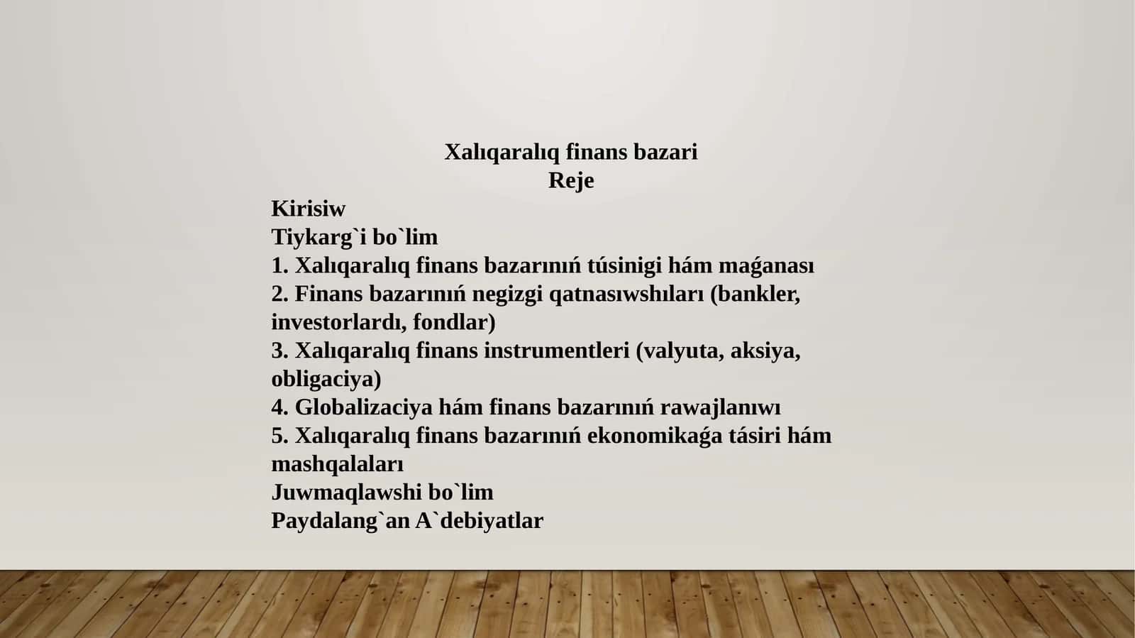 Xalıqaralıq finans bazari 1