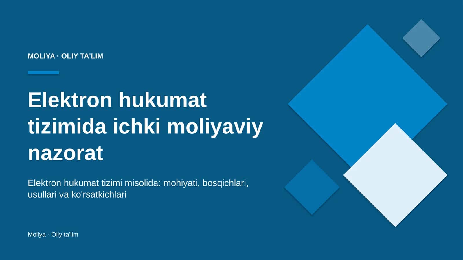 Elektron hukumat tizimida ichki moliyaviy nazorat 1