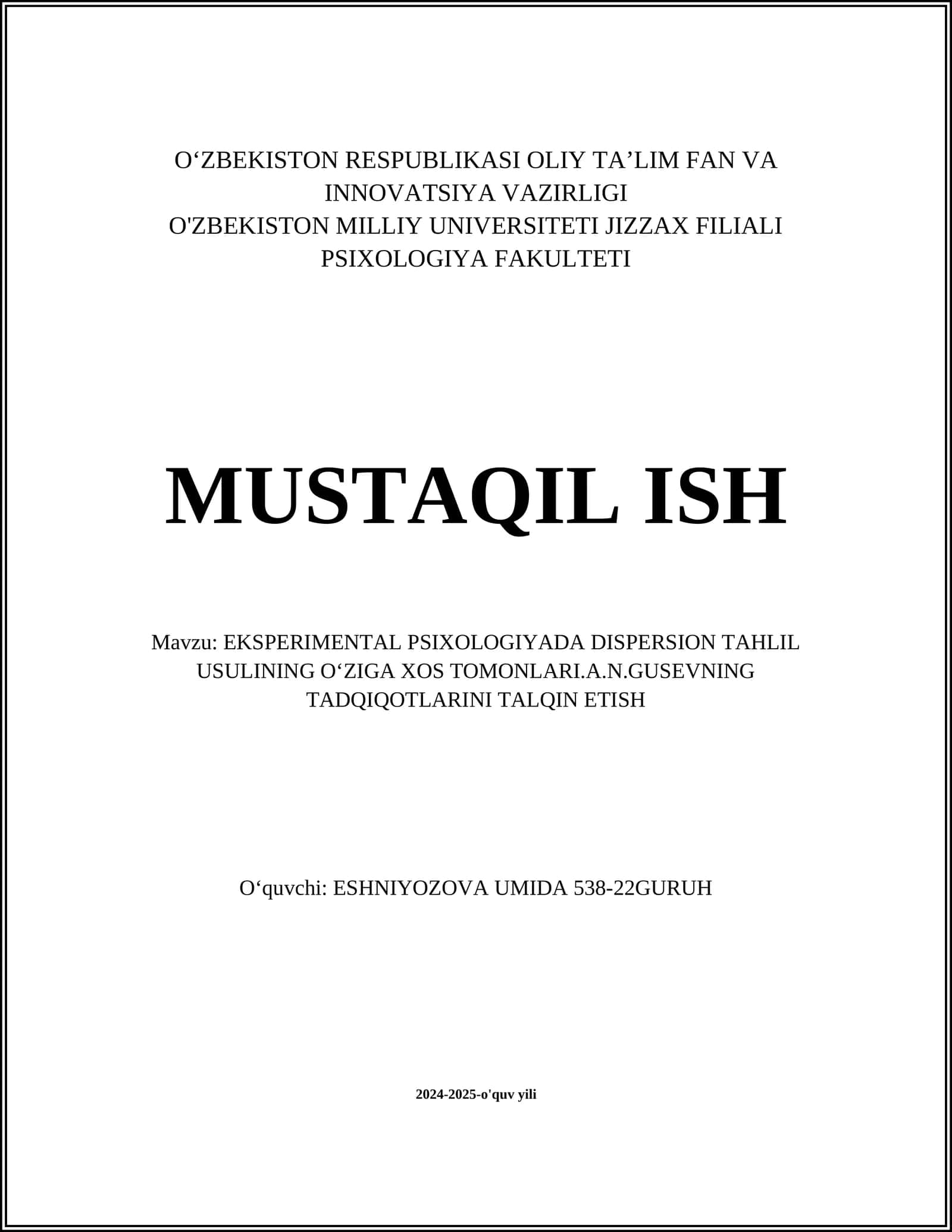 Eksperimental Psixologiya va Dispersion Tahlilining Ahamiyati 1