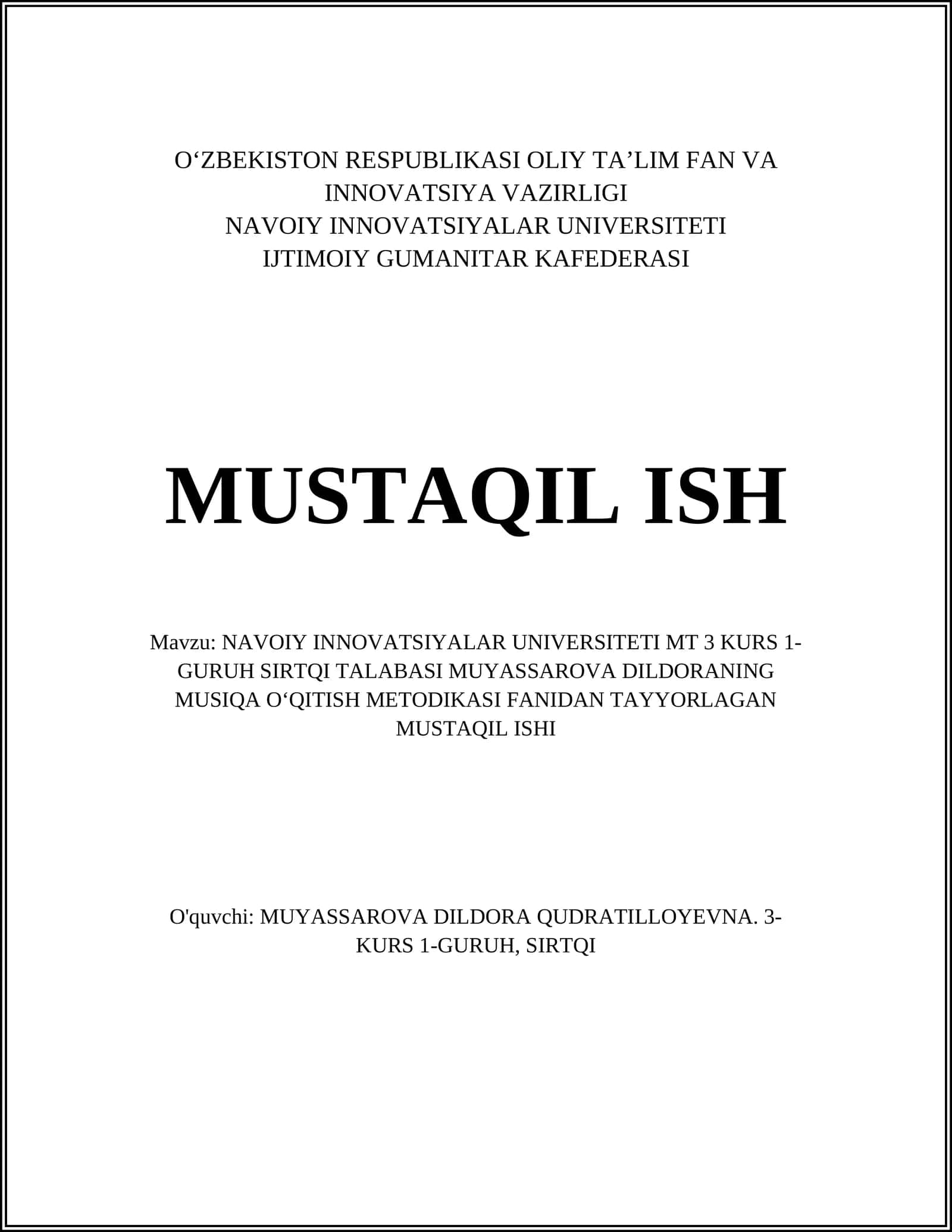 Musiqa Didaktikasi 1