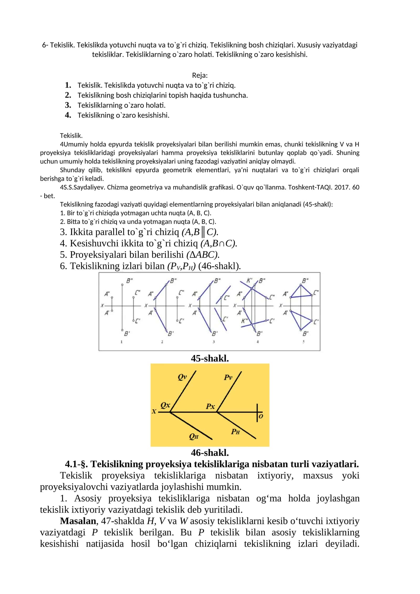 Tekislik 1