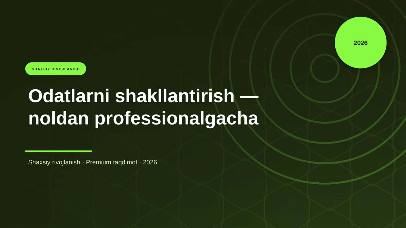 Odatlarni shakllantirish — noldan professionalgacha 1