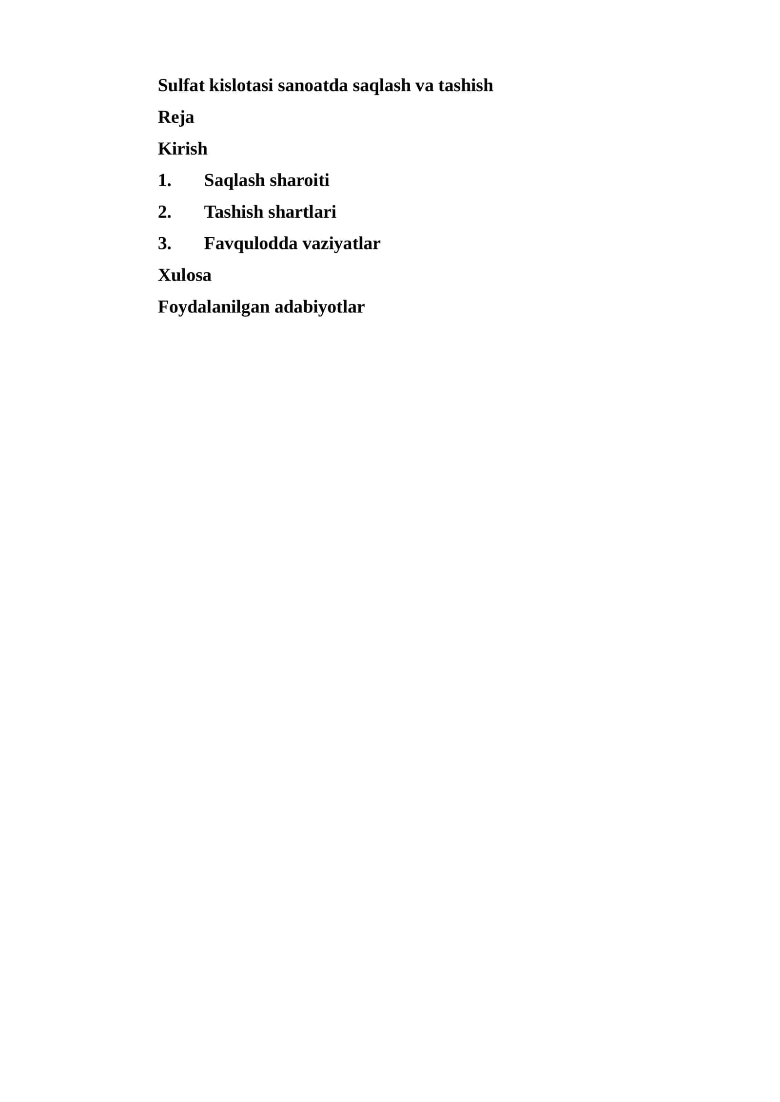 Sulfat kislotasi sanoatda saqlash va tashish 1