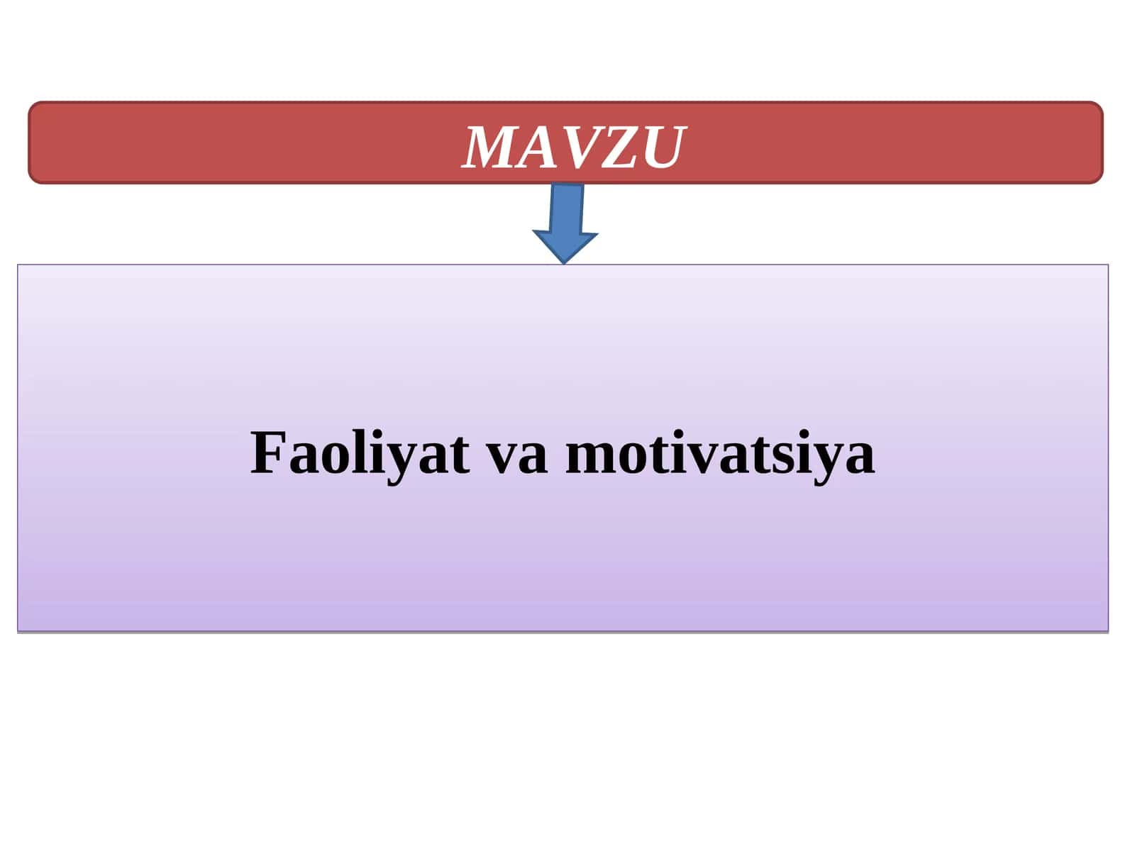 Фаолият ва мотиватсия 1