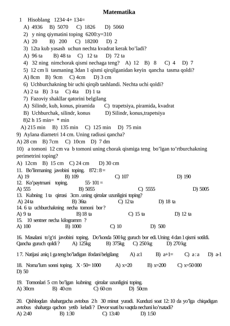Matematika 1