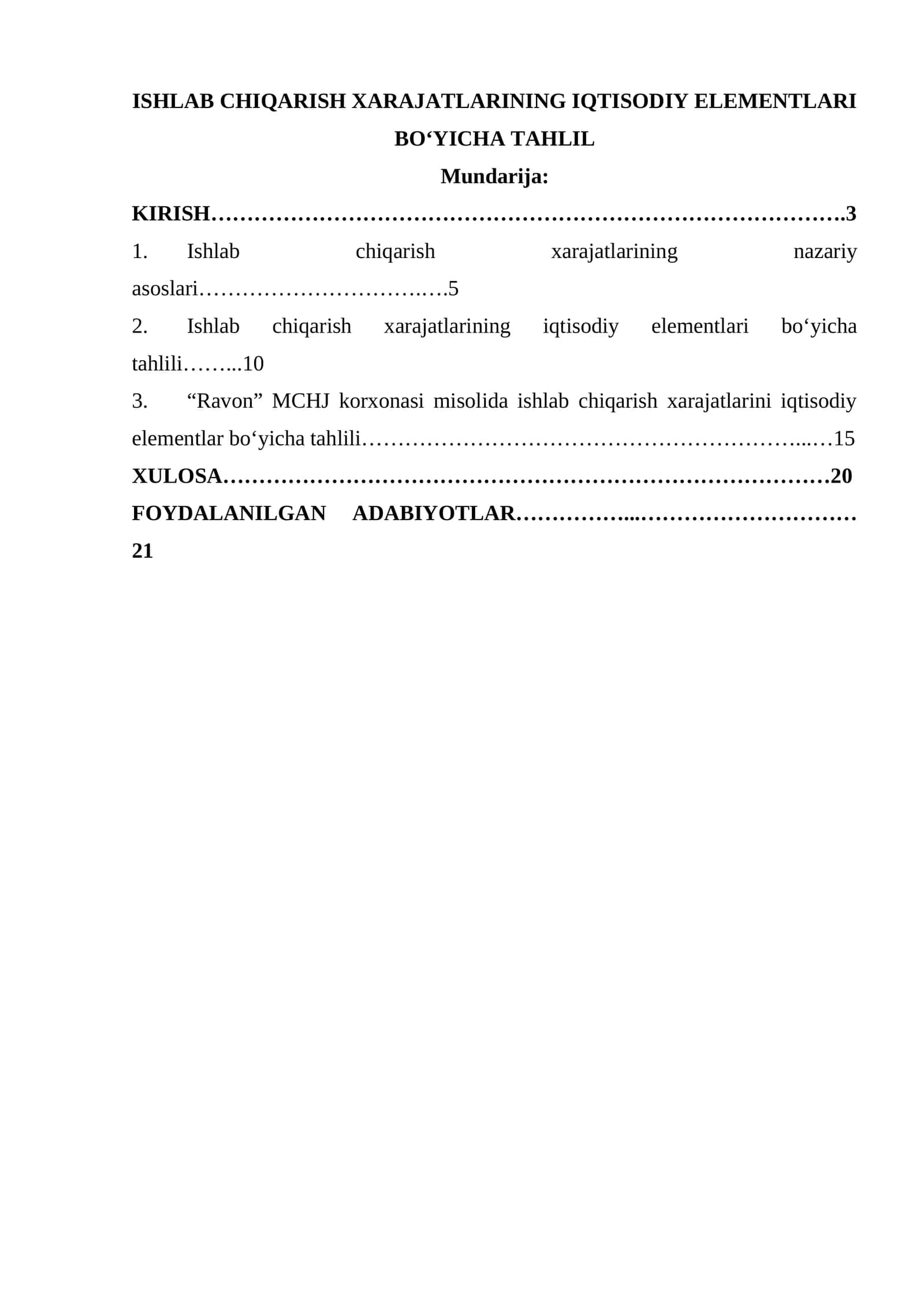 Ishlab chiqarish xarajatlarining iqtisodiy elementlari bo‘yicha tahlil 1