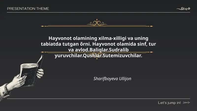 Hayvonot olamining xilma-xilligi va uning tabiatda tutgan õrni 1