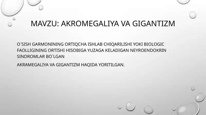 Akromegaliya va Gigantizm 1
