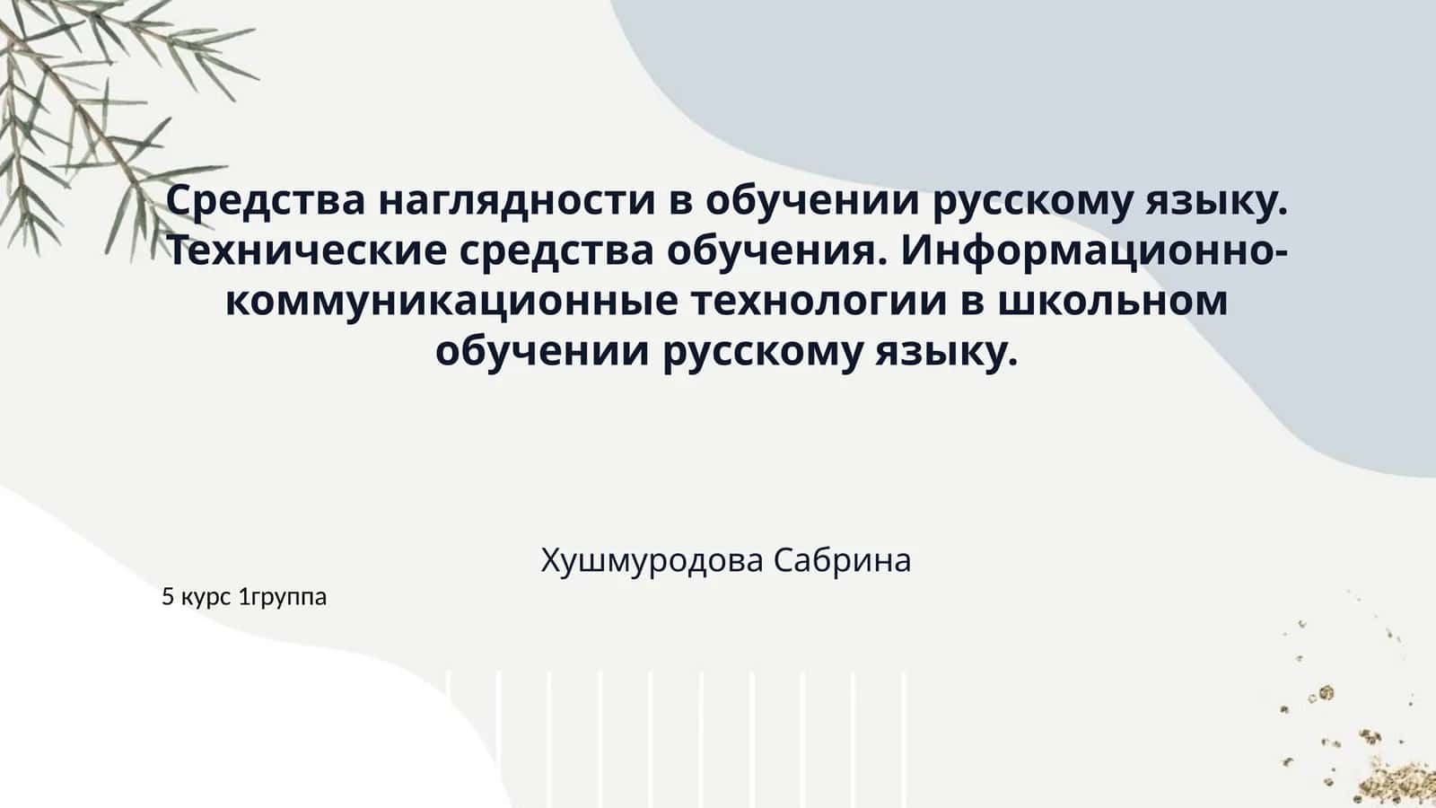Средства наглядности в обучении русскому языку. Технические средства обучения. Информационно-коммуникационные технологии в школьном обучении русскому языку. 1