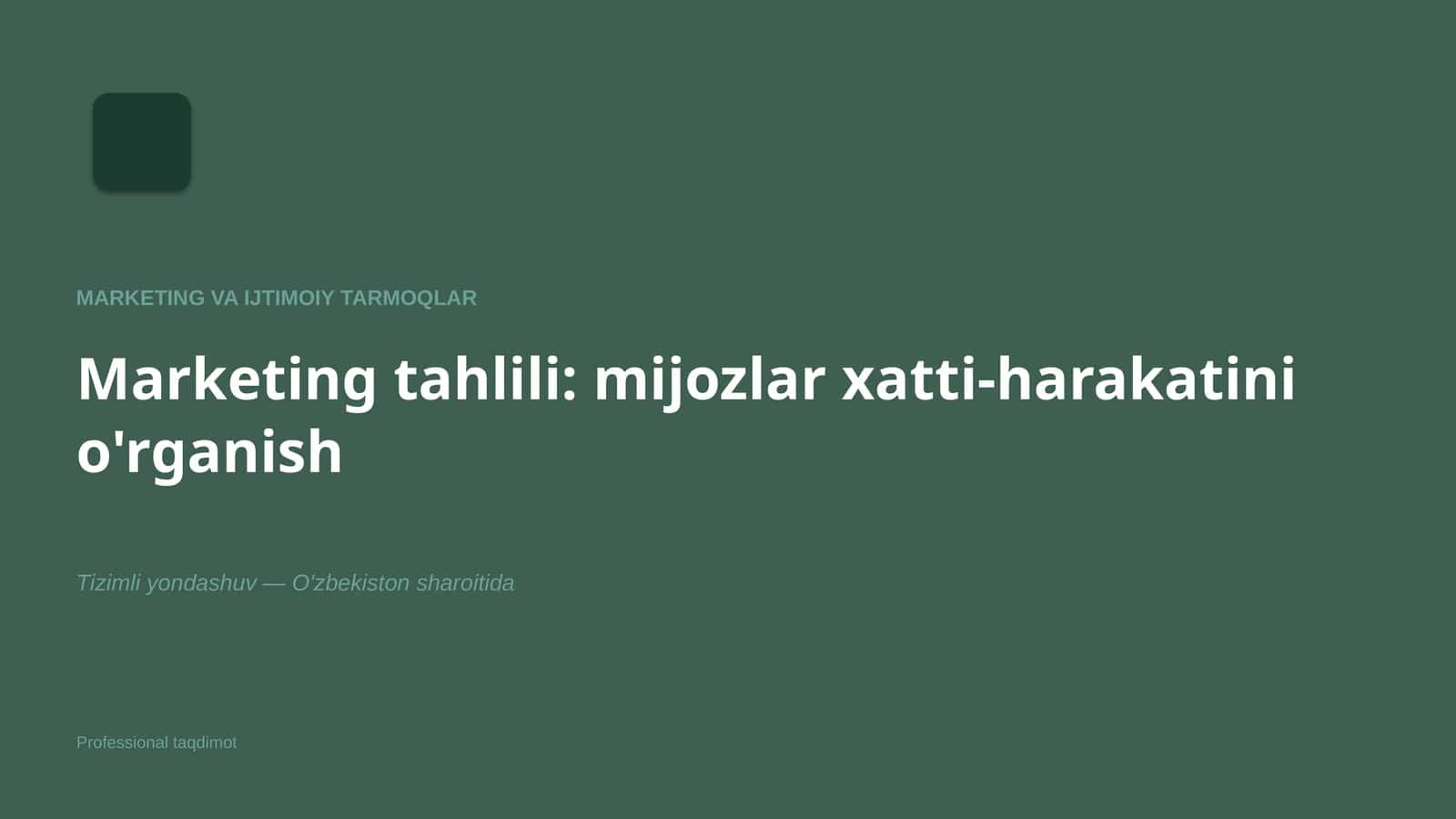 Marketing va Ijtimoiiy Tarmoqlar 1
