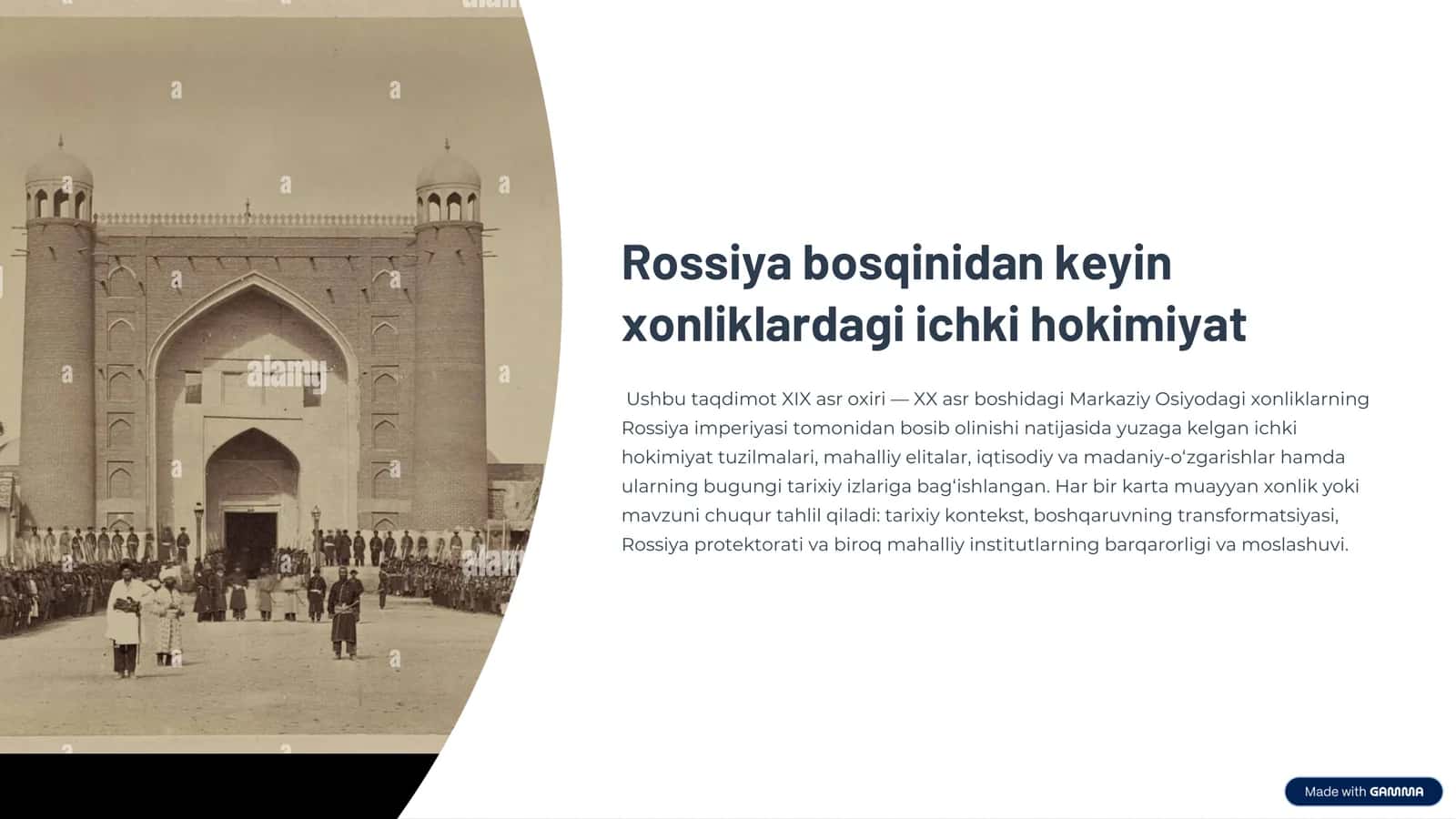 Rossiya bosqichi arafasida Xonliklardagi Ichki Hokimiyat 1