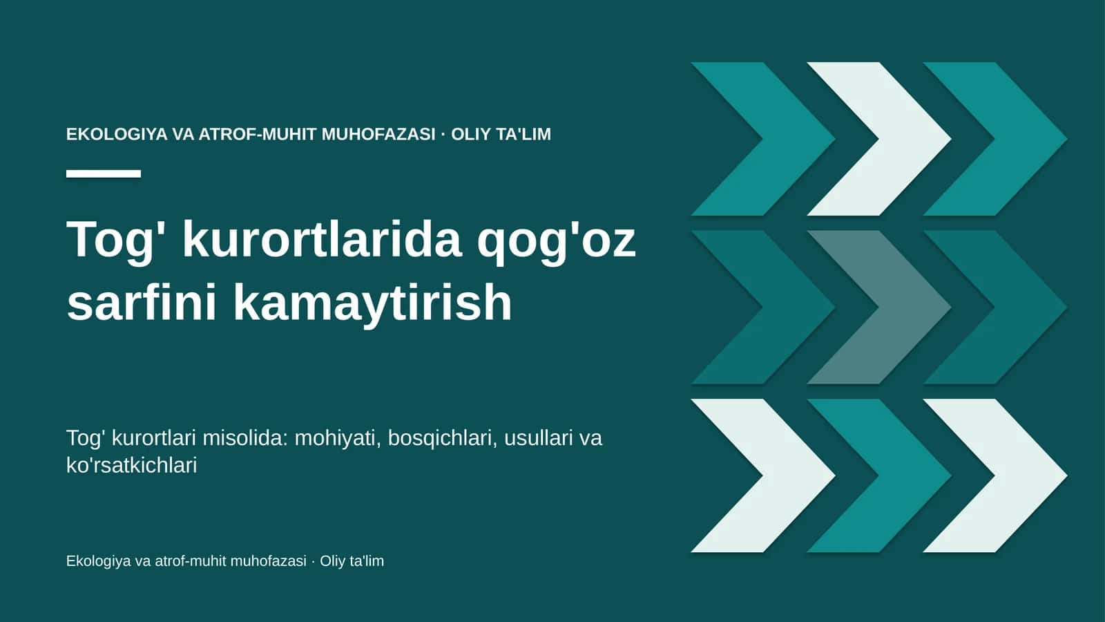 Tog' kurortlarida qog'oz sarfini kamaytirish 1