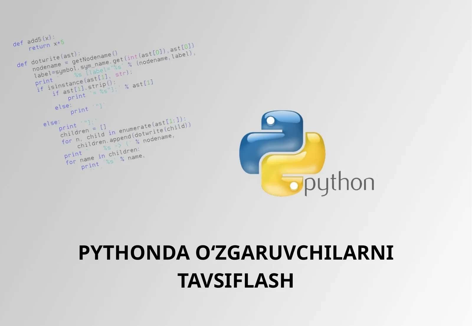 PYTHONDA O'ZGARUVCHILARNI TAVSIFLASH 1