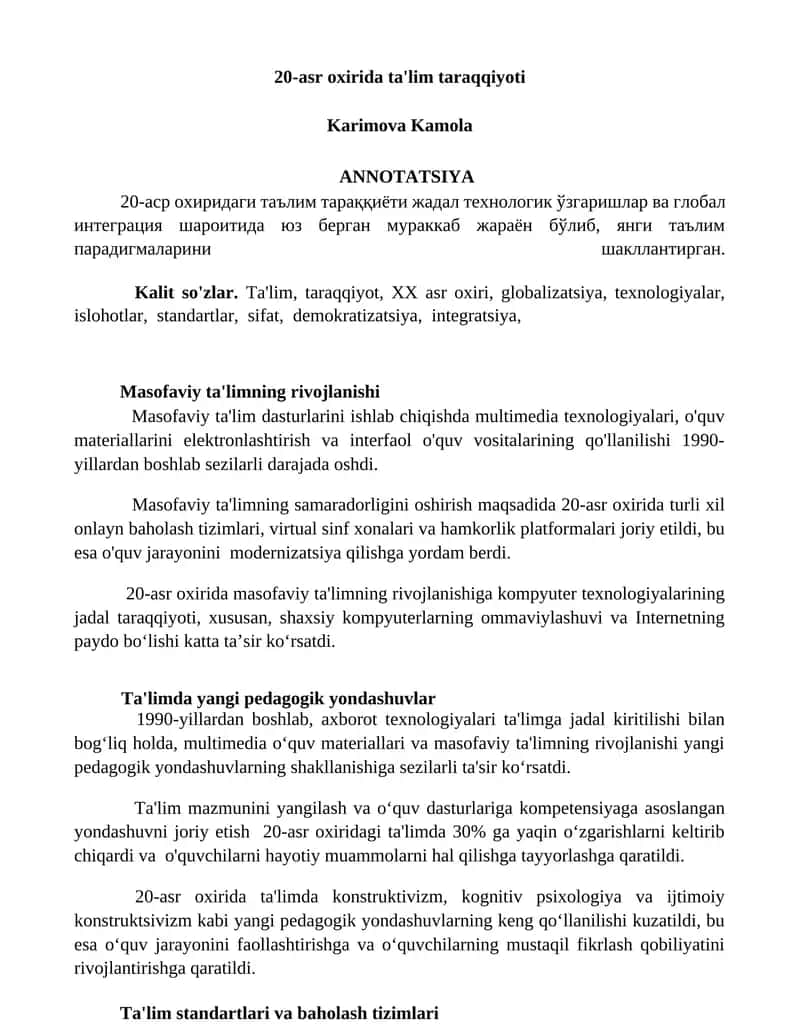 20-asr oxirida ta'lim taraqqiyoti 1