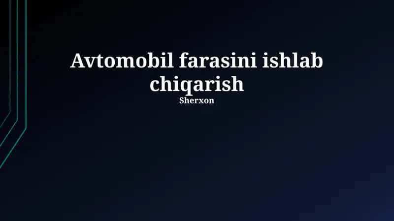 Avtomobil faralari texnologiyalari 1