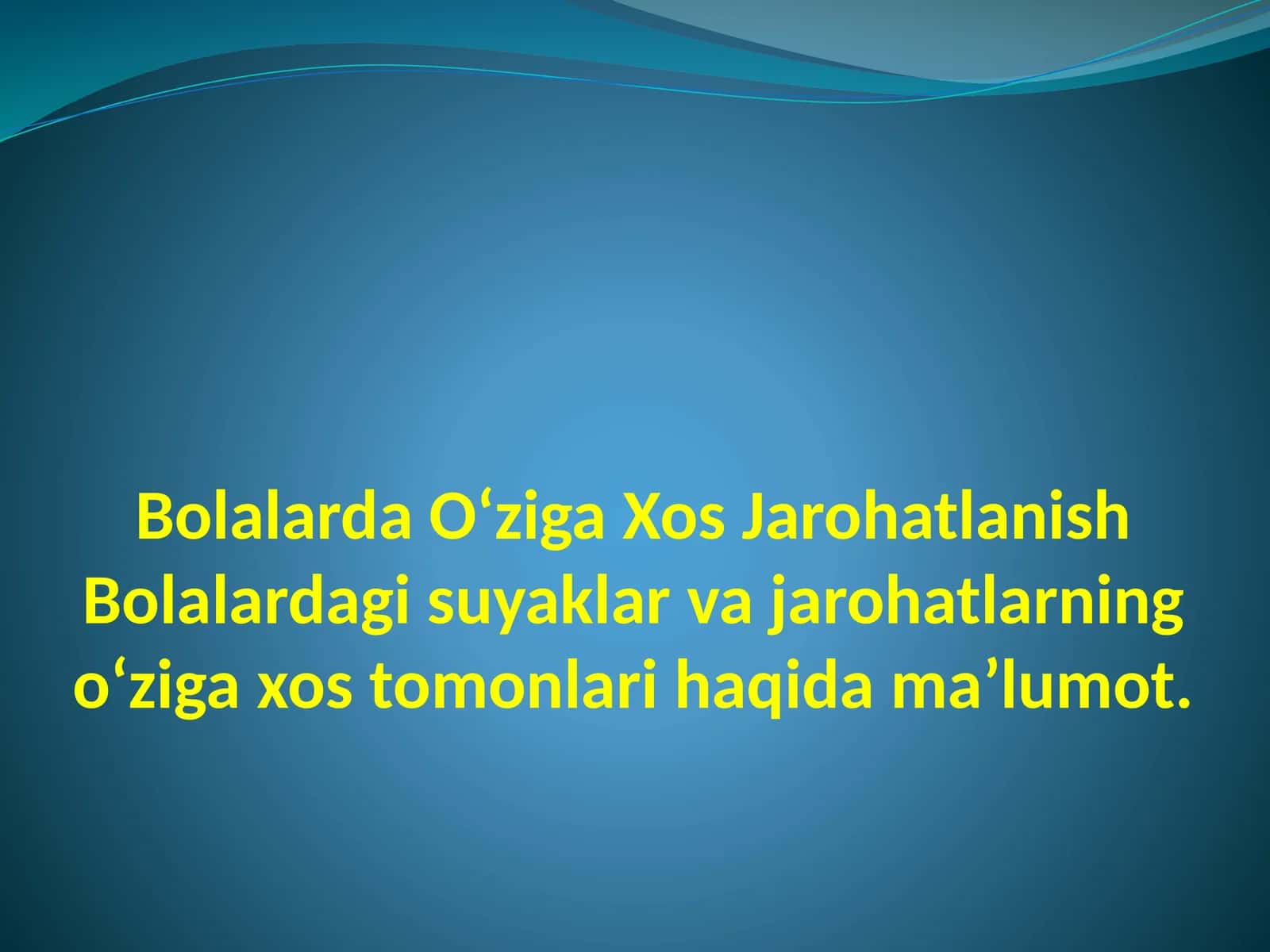 Bolalarda O‘ziga Xos Jarohatlanish 1
