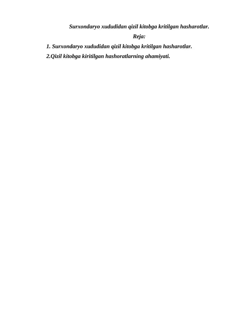 Surxondaryo xududidan qizil kitobga kritilgan hasharotlar 1