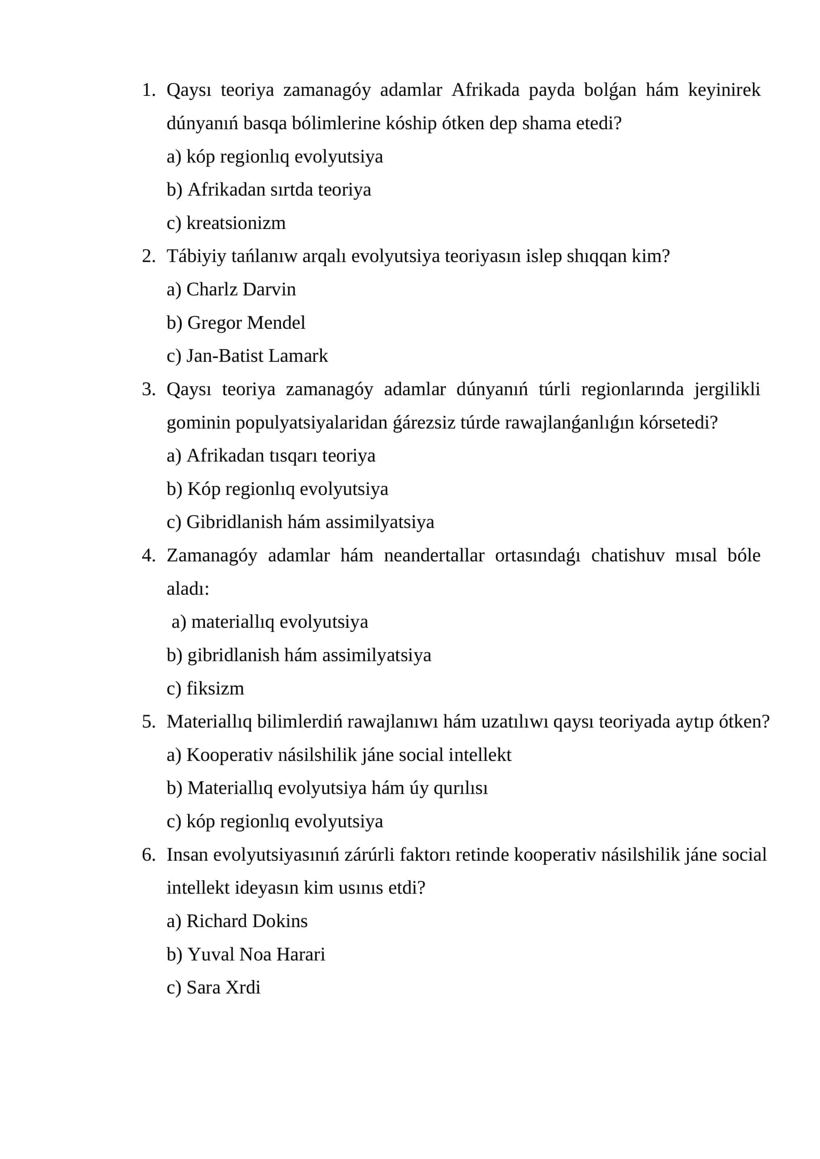 Materiallıq Evolyutsiya Teoriyasi 1