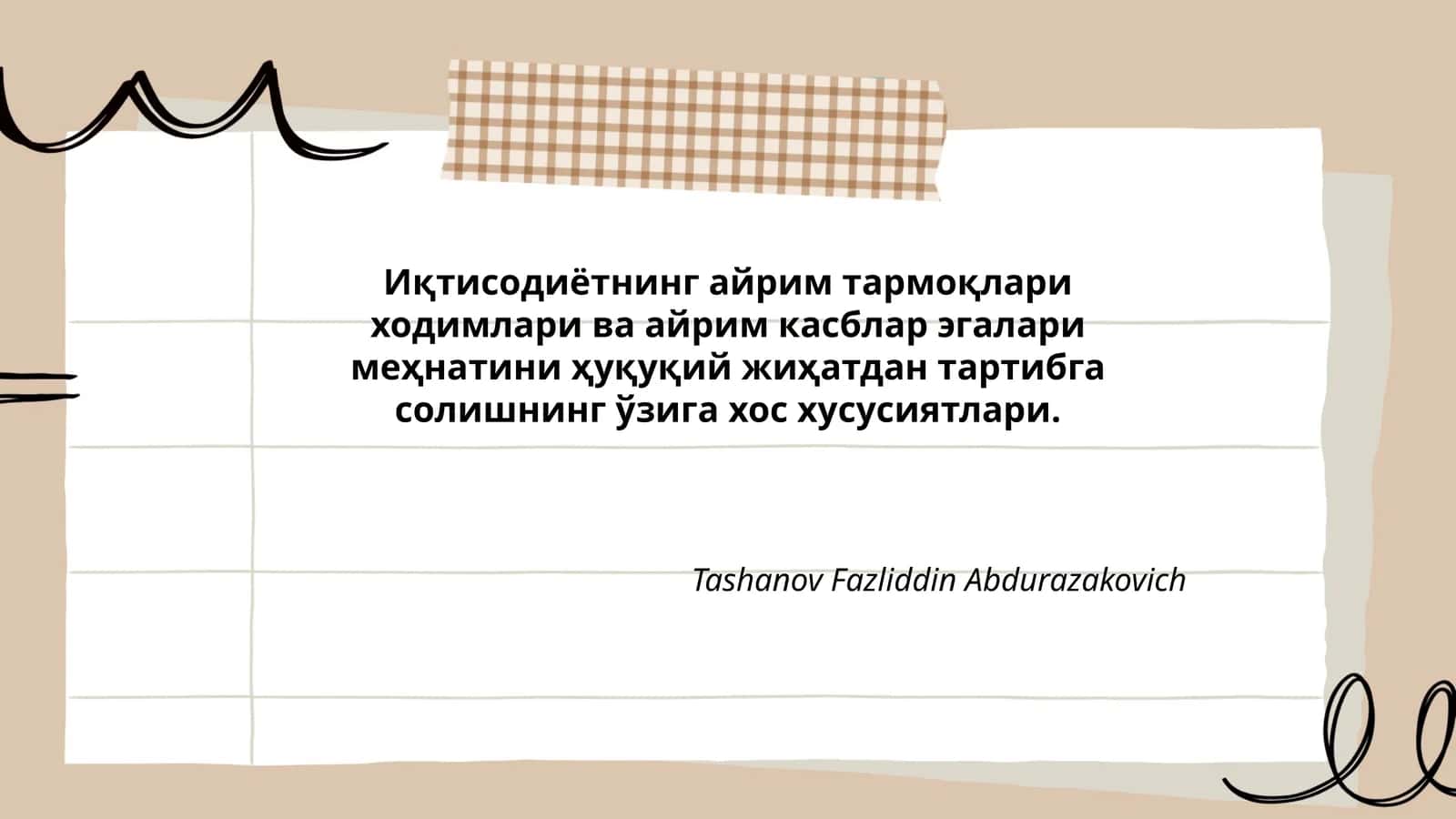 Tashanov Fazliddin Abdurazakovich 1