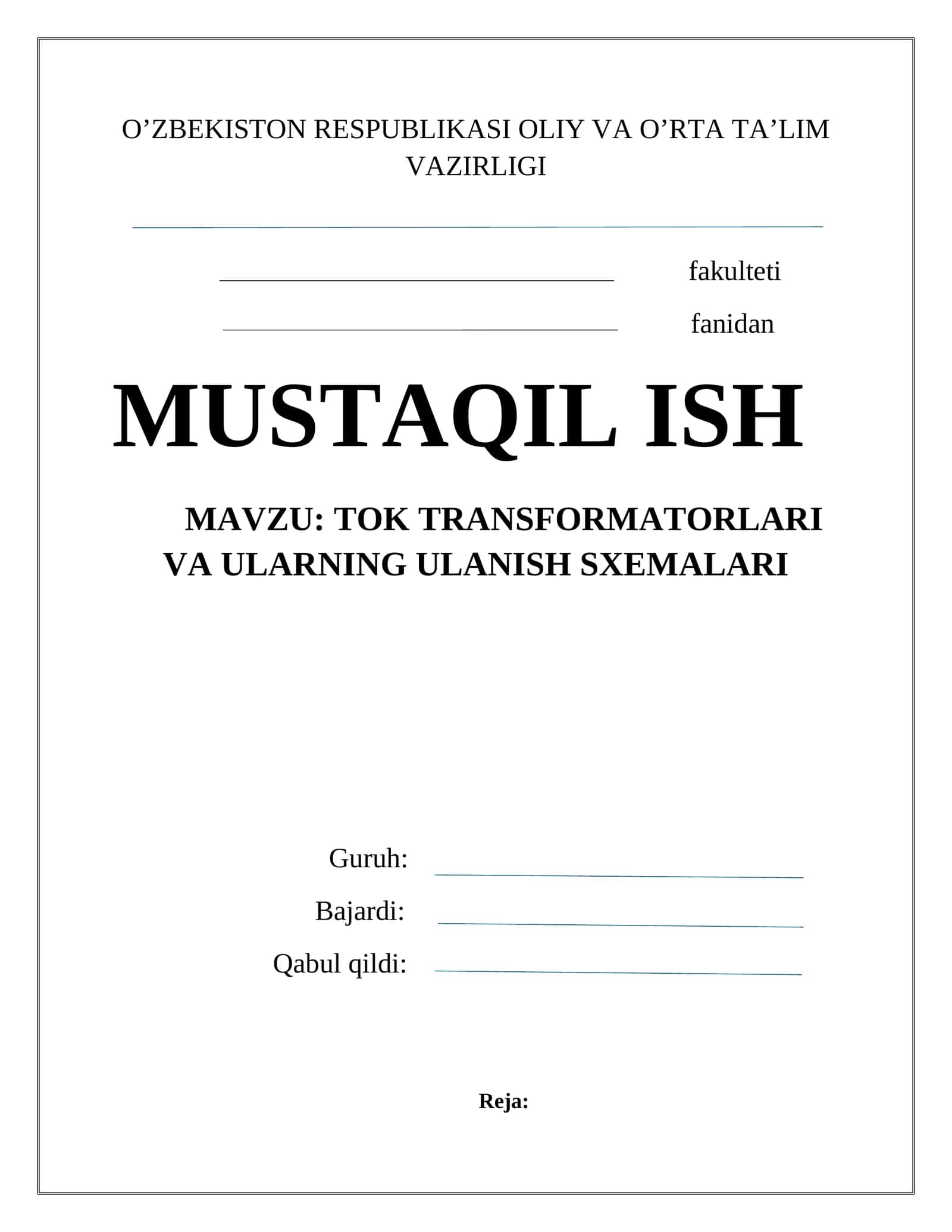 TOK TRANSFORMATORLARI VA ULARNING ULANISH SXEMALARI 1