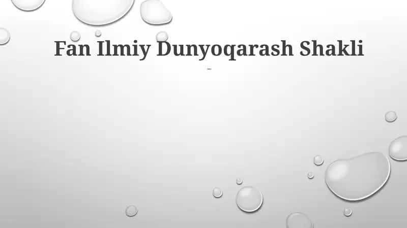 Fan Ilmiy Dunyoqarash Shakli 1