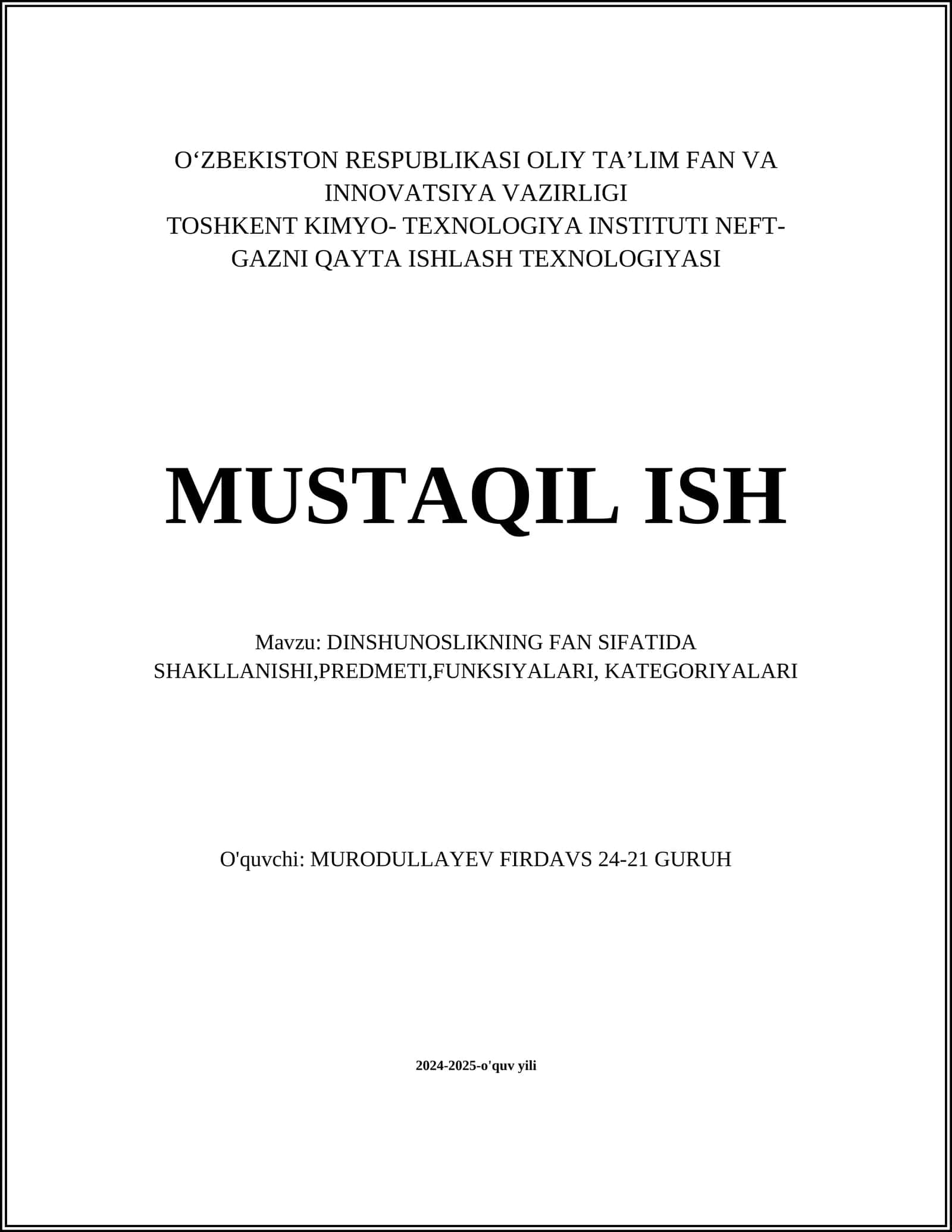 Dinshunoslikning mohiyati 1