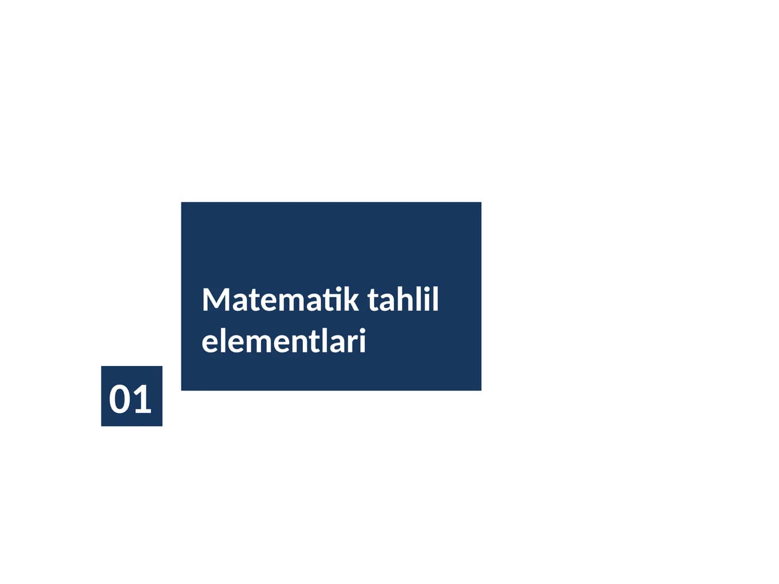 Matematik tahlil elementlari 1