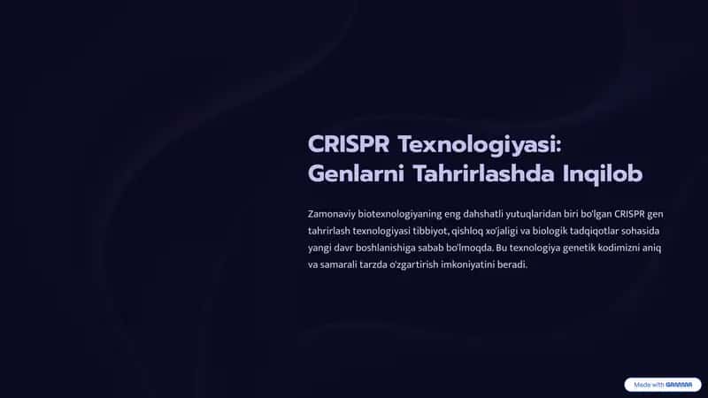 CRISPR Texnologiyasi: Genlarni Tahrirlashda Inqilob 1