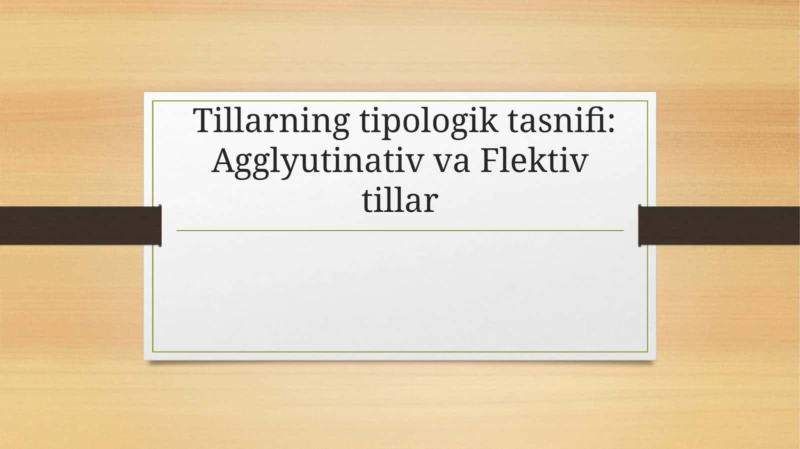 Morfologik tasnif haqida tushuncha 1