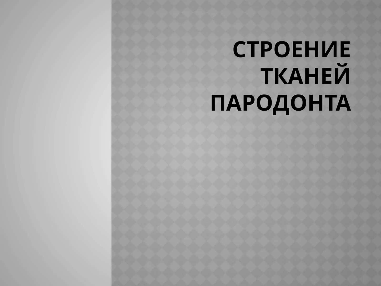 Строение тканей пародонта 1