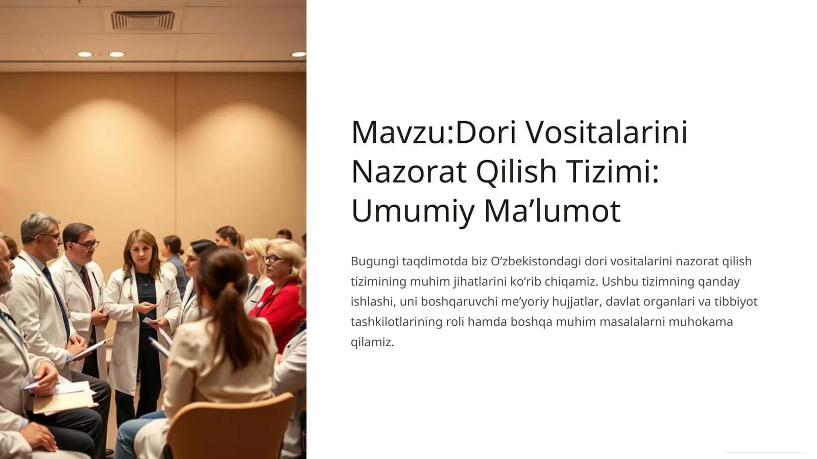 Dori Vositalarini Nazorat Qilish Tizimi: Umumiy Maʼlumot 1