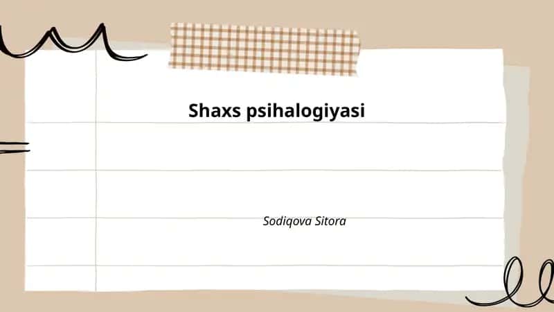 Shaxs psihalogiyasi 1