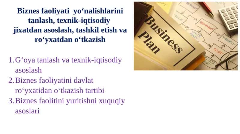 Biznes faoliyatini yuritishni xuquqiy asoslari 1