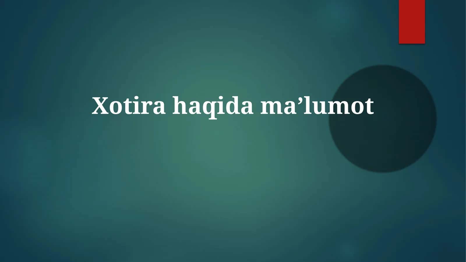 Xotira 1